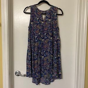 Umgee Paisley Keyhole Swing Sleeveless Dress